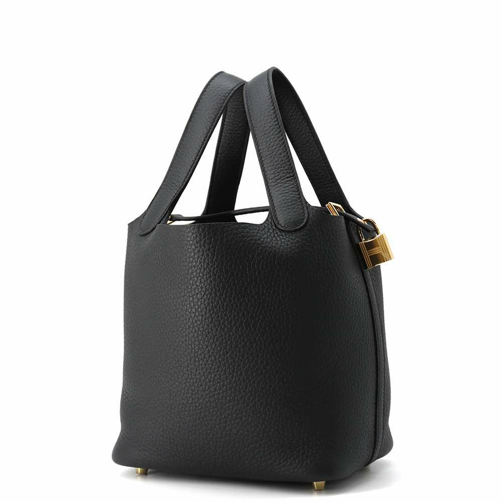 エルメス ハンドバッグ ピコタンロックPM ブラック/ゴールド金具 トリヨンクレマンス K刻印 HERMES トートバッグ 黒