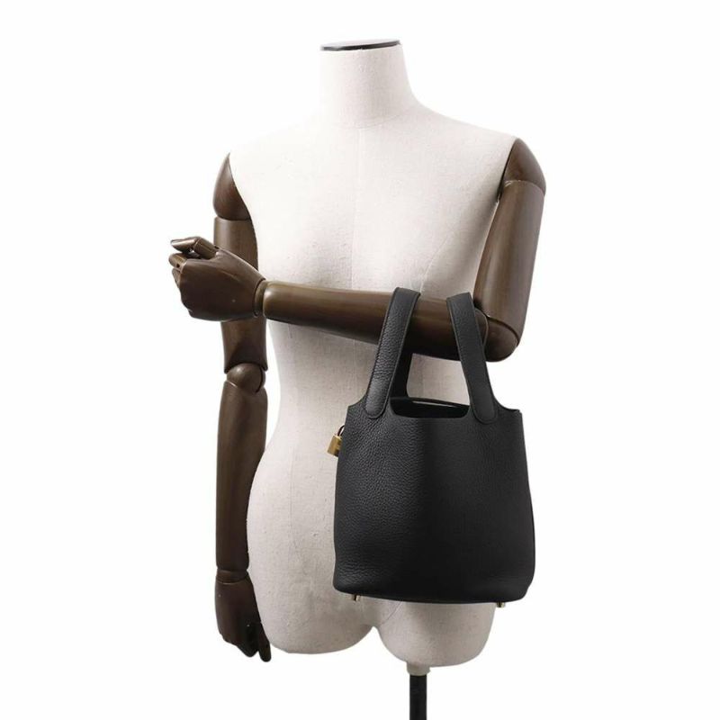 エルメス ハンドバッグ ピコタンロックPM ブラック/ゴールド金具 トリヨンクレマンス K刻印 HERMES トートバッグ 黒