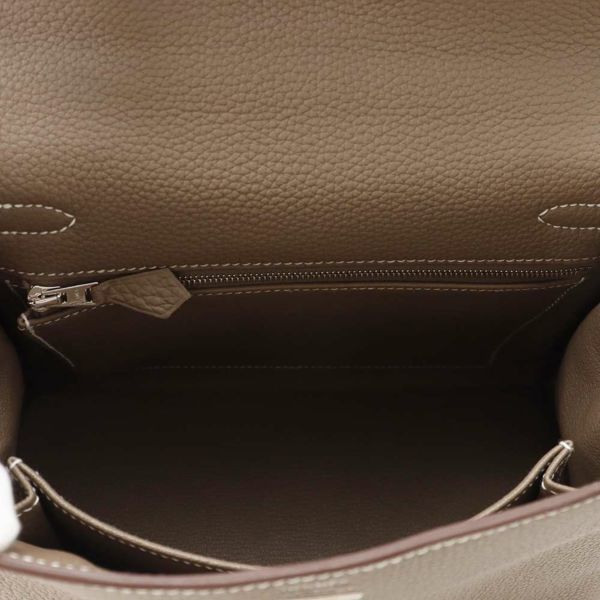 エルメス ハンドバッグ ケリー25 内縫い エトゥープ/シルバー金具 トゴ W刻印 2wayショルダー