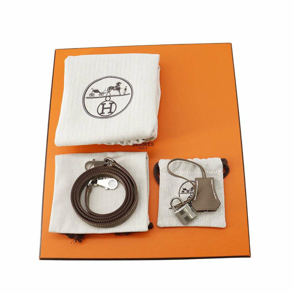 エルメス ハンドバッグ ケリー25 内縫い エトゥープ/シルバー金具 トゴ W刻印 2wayショルダー