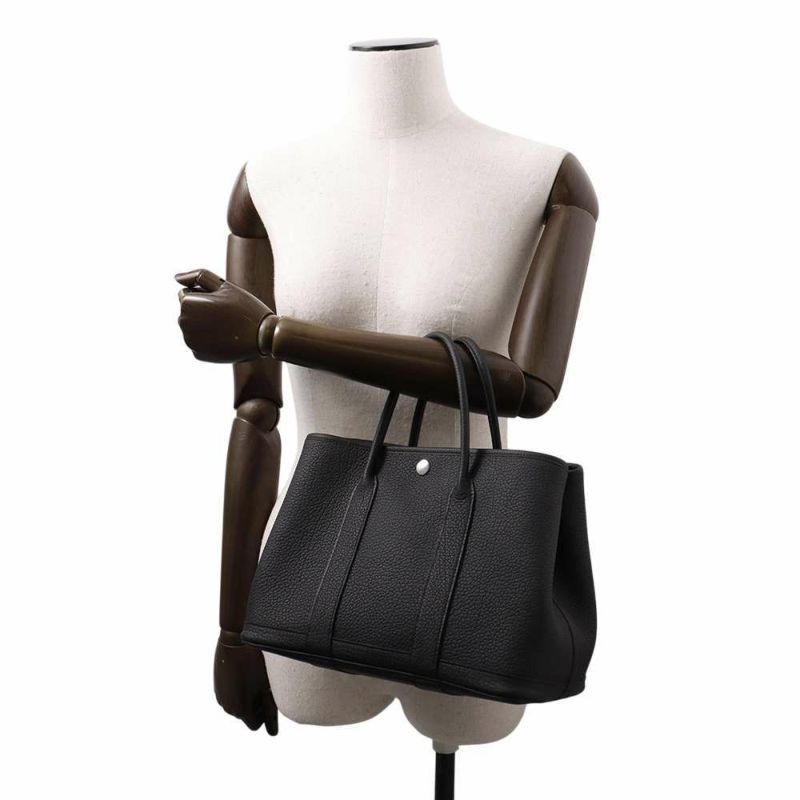 エルメス トートバッグ ガーデンパーティTPM ブラック/シルバー金具 ネゴンダ W刻印 黒