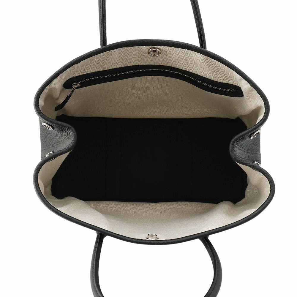 エルメス トートバッグ ガーデンパーティTPM ブラック/シルバー金具 ネゴンダ W刻印 黒