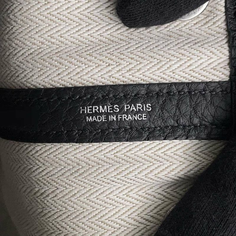 エルメス トートバッグ ガーデンパーティTPM ブラック/シルバー金具 ネゴンダ W刻印 黒