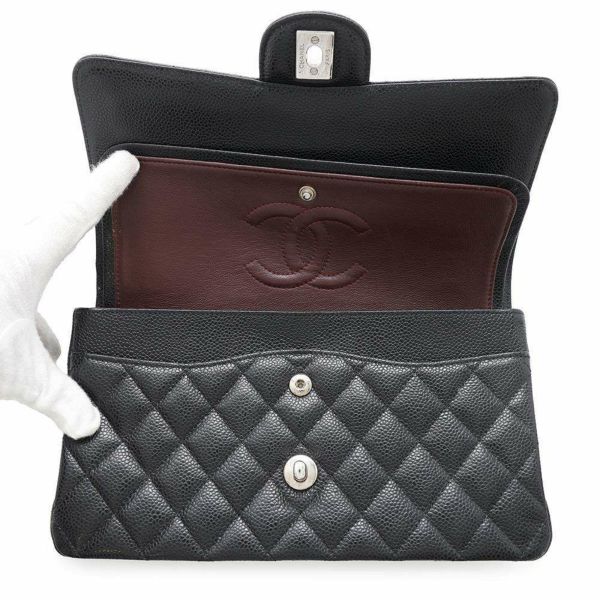 シャネル チェーンショルダーバッグ マトラッセ25 ココマーク キャビアスキン ダブルチェーン A01112 CHANEL 黒