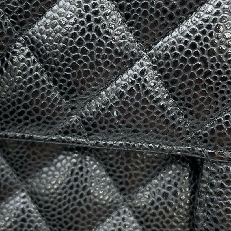 シャネル チェーンショルダーバッグ マトラッセ25 ココマーク キャビアスキン ダブルチェーン A01112 CHANEL 黒