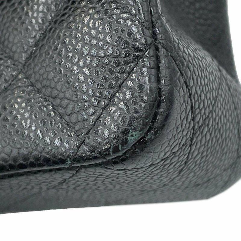 シャネル チェーンショルダーバッグ マトラッセ25 ココマーク キャビアスキン ダブルチェーン A01112 CHANEL 黒