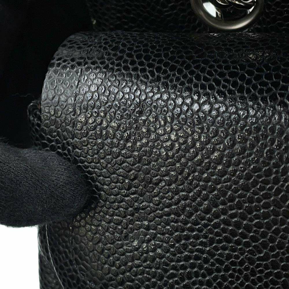 シャネル チェーンショルダーバッグ マトラッセ25 ココマーク キャビアスキン ダブルチェーン A01112 CHANEL 黒