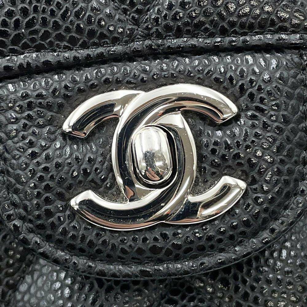 シャネル チェーンショルダーバッグ マトラッセ25 ココマーク キャビアスキン ダブルチェーン A01112 CHANEL 黒
