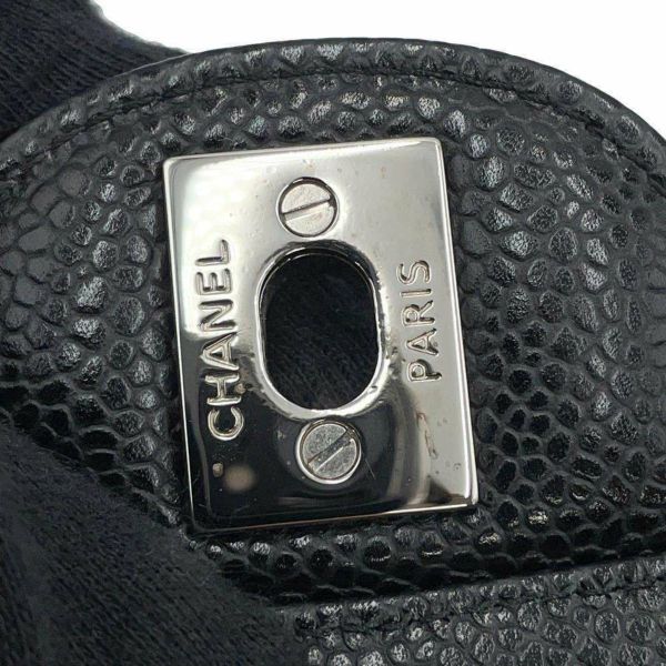 シャネル チェーンショルダーバッグ マトラッセ25 ココマーク キャビアスキン ダブルチェーン A01112 CHANEL 黒