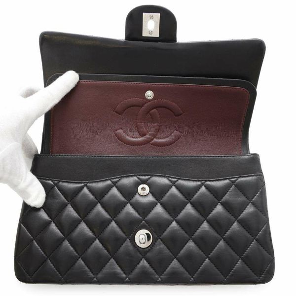 シャネル チェーンショルダーバッグ マトラッセ25 ココマーク ダブルチェーン ラムスキン A01112 CHANEL 黒