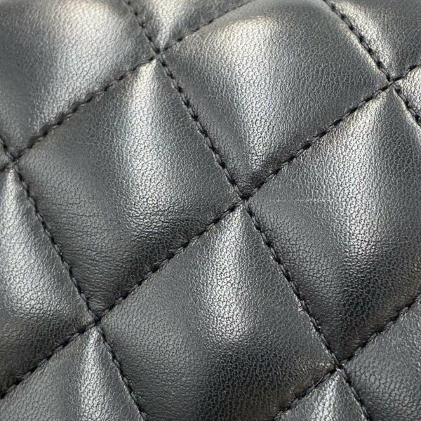シャネル チェーンショルダーバッグ マトラッセ25 ココマーク ダブルチェーン ラムスキン A01112 CHANEL 黒