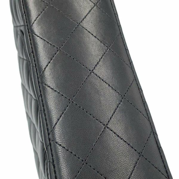 シャネル チェーンショルダーバッグ マトラッセ25 ココマーク ダブルチェーン ラムスキン A01112 CHANEL 黒