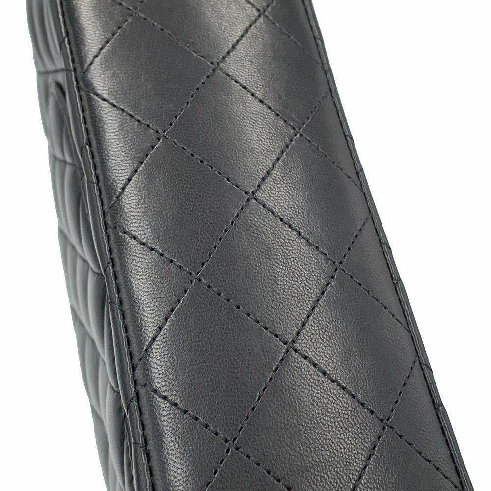 シャネル チェーンショルダーバッグ マトラッセ25 ココマーク ダブルチェーン ラムスキン A01112 CHANEL 黒