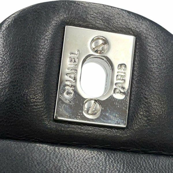 シャネル チェーンショルダーバッグ マトラッセ25 ココマーク ダブルチェーン ラムスキン A01112 CHANEL 黒