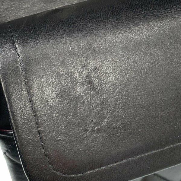 シャネル チェーンショルダーバッグ マトラッセ25 ココマーク ダブルチェーン ラムスキン A01112 CHANEL 黒