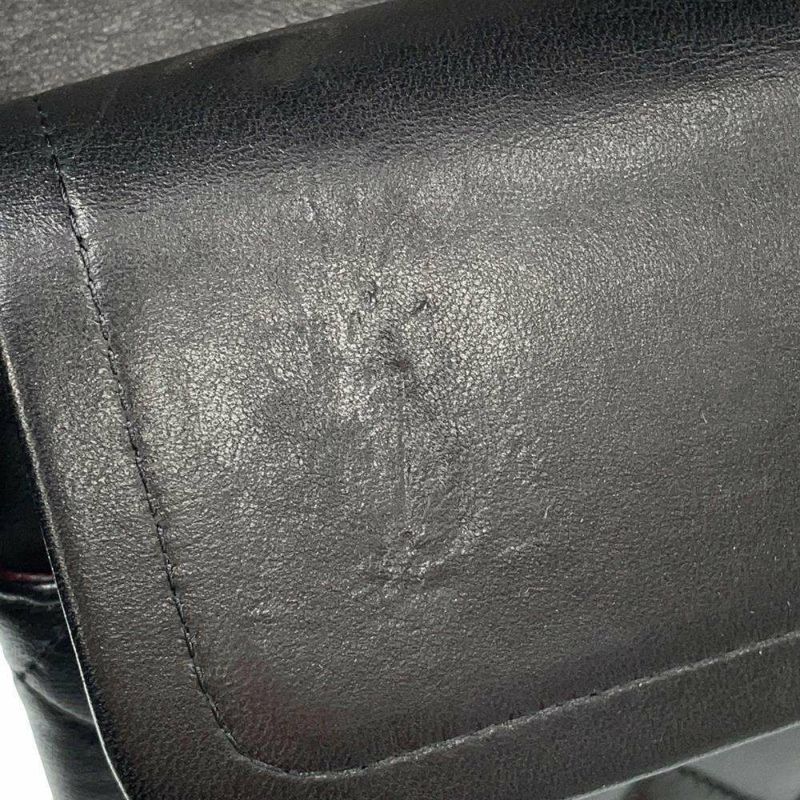 シャネル チェーンショルダーバッグ マトラッセ25 ココマーク ダブルチェーン ラムスキン A01112 CHANEL 黒