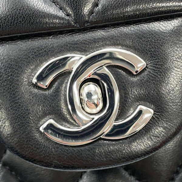 シャネル チェーンショルダーバッグ マトラッセ25 ココマーク ダブルチェーン ラムスキン A01112 CHANEL 黒