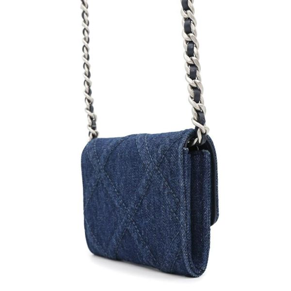 シャネル チェーンウォレット 19 コインパース デニム AP1787 CHANEL 財布