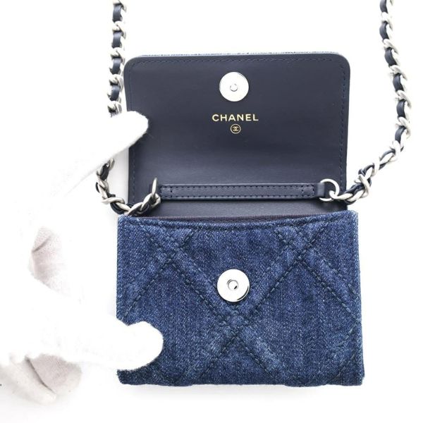 シャネル チェーンウォレット 19 コインパース デニム AP1787 CHANEL 財布