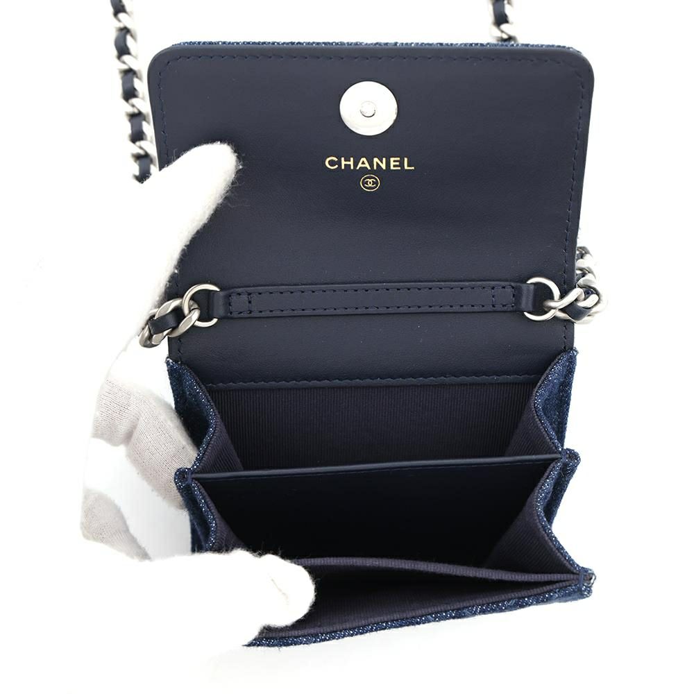 シャネル チェーンウォレット 19 コインパース デニム AP1787 CHANEL 財布