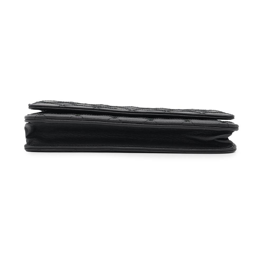 シャネル チェーンウォレット ワイルドステッチ ココマーク レザー CHANEL 財布 黒