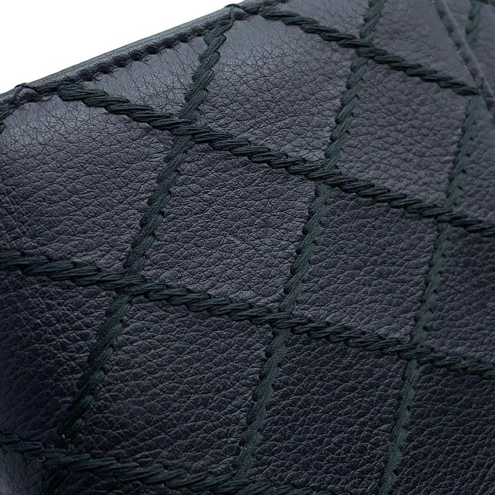 シャネル チェーンウォレット ワイルドステッチ ココマーク レザー CHANEL 財布 黒