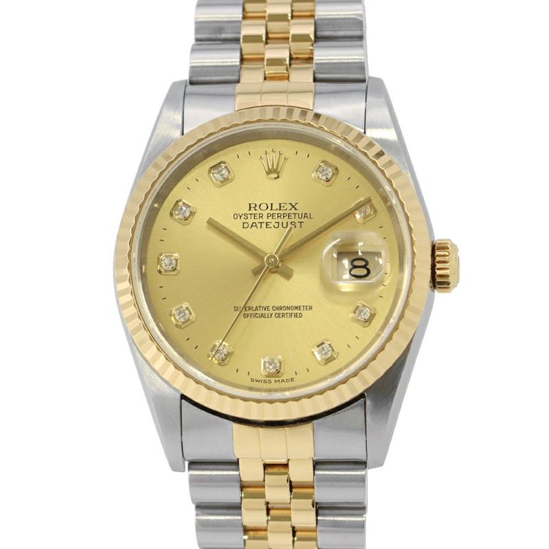 ロレックス デイトジャスト K番 16233 ROLEX 腕時計 シャンパンゴールド文字盤