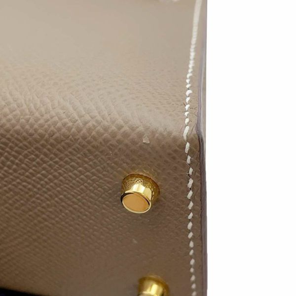 エルメス ハンドバッグ ミニケリードゥ 外縫い エトゥープ/ゴールド金具 ヴォーエプソン B刻印 2way