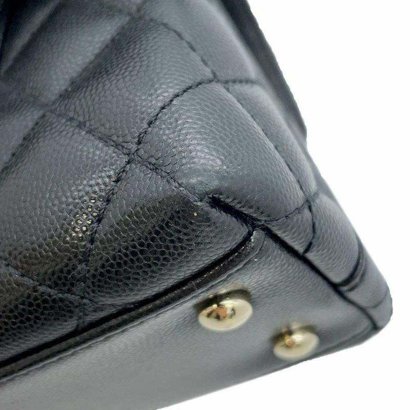 シャネル ハンドバッグ ミニマトラッセ ココマーク ココハンドル キャビアスキン A92990 2way 黒