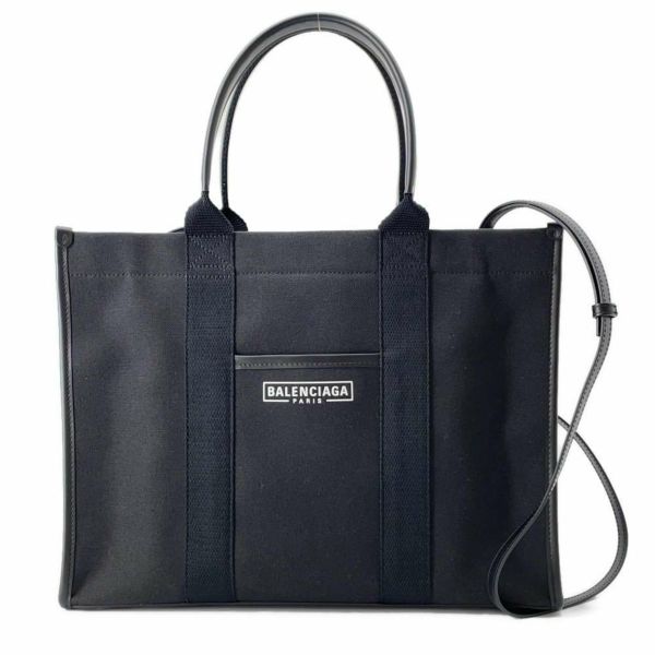 バレンシアガ トートバッグ ハードウェア ロゴ キャンバス 671400 BALENCIAGA バッグ 黒