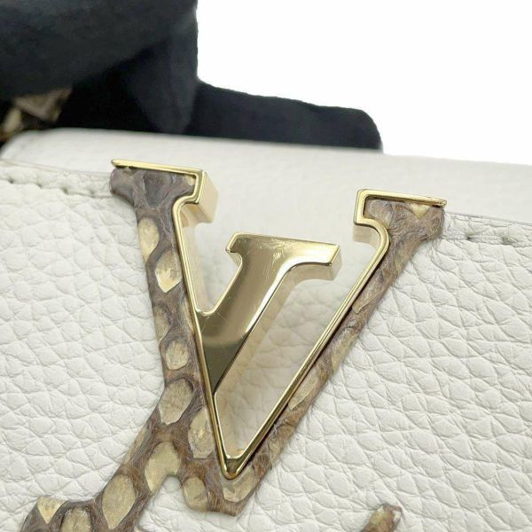 ルイヴィトン ハンドバッグ トリヨンレザー パイソン カプシーヌMINI N98477 LOUIS VUITTON 2wayショルダー 白 ホワイト