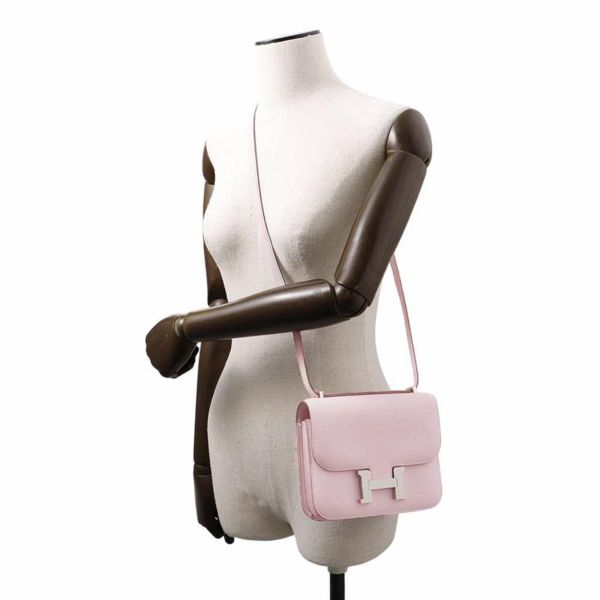 エルメス ミニ コンスタンス3 ミロワール モーヴペール/シルバー金具 シェブルミゾル W刻印