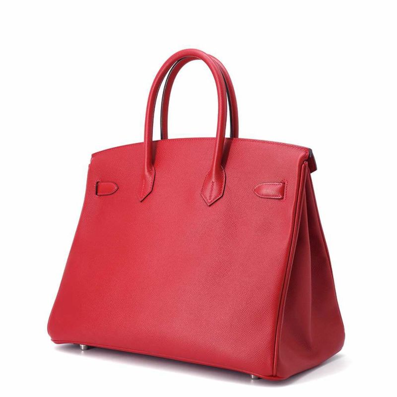エルメス バーキン35 ルージュカザック/シルバー金具 エプソン R刻印 HERMES Birkin ハンドバッグ