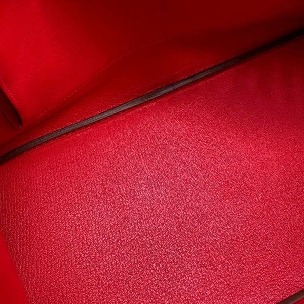エルメス バーキン35 ルージュカザック/シルバー金具 エプソン R刻印 HERMES Birkin ハンドバッグ