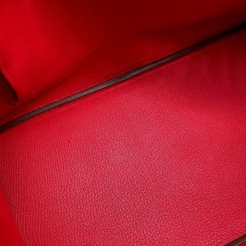 エルメス バーキン35 ルージュカザック/シルバー金具 エプソン R刻印 HERMES Birkin ハンドバッグ