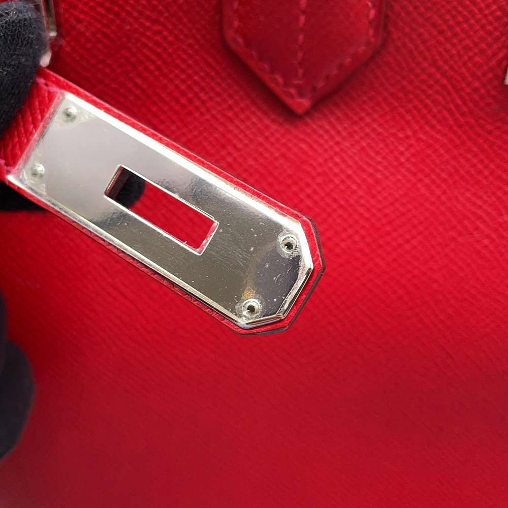 エルメス バーキン35 ルージュカザック/シルバー金具 エプソン R刻印 HERMES Birkin ハンドバッグ