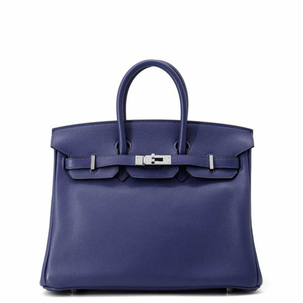 エルメス バーキン25 ヴェルソ ブルーアンクル/コルヴェール/シルバー金具 トリヨンノビーヨ Z刻印 HERMES Birkin