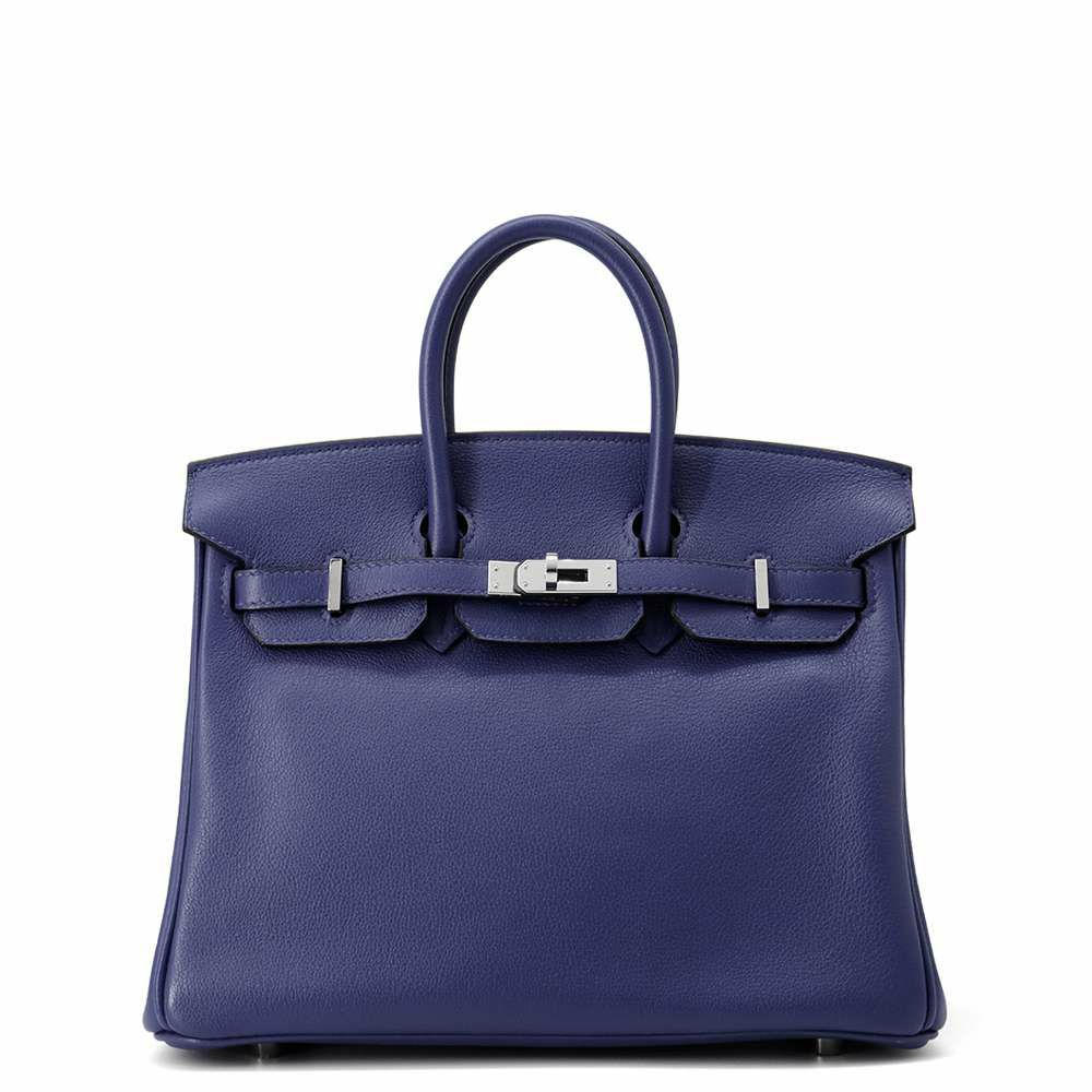 エルメス バーキン25 ヴェルソ ブルーアンクル/コルヴェール/シルバー金具 トリヨンノビーヨ Z刻印 HERMES Birkin