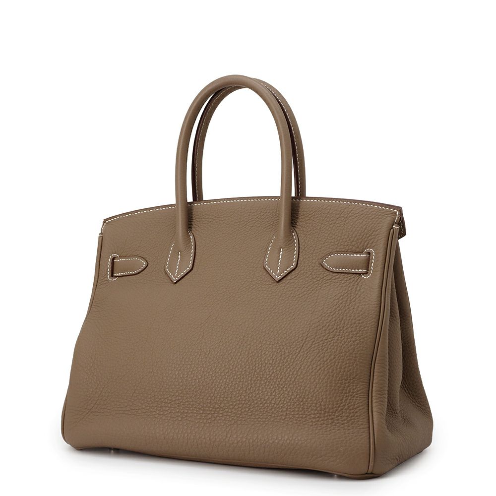 エルメス バーキン30 エトゥープ/シルバー金具 トゴ □Q刻印 HERMES Birkin ハンドバッグ