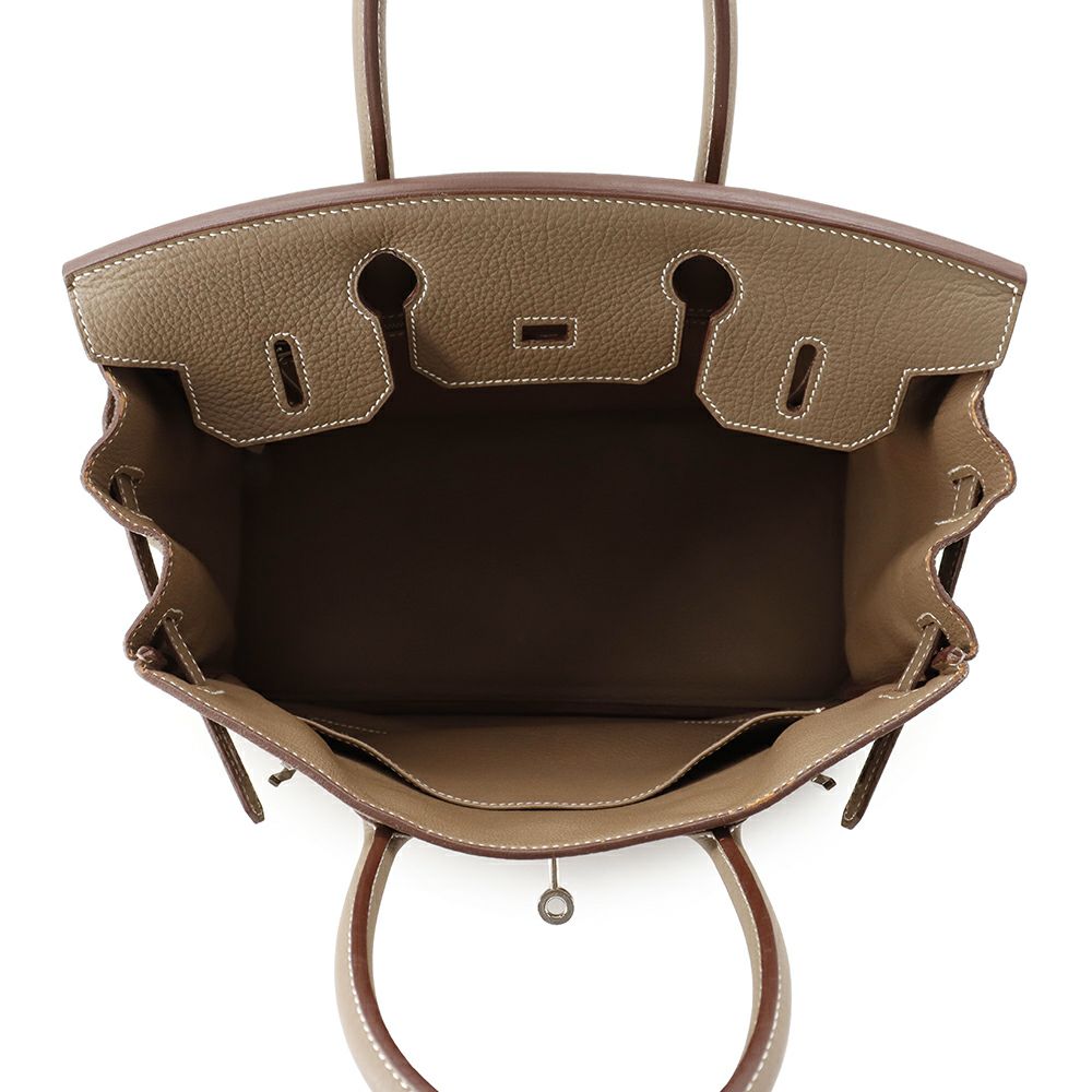 エルメス バーキン30 エトゥープ/シルバー金具 トゴ □Q刻印 HERMES Birkin ハンドバッグ