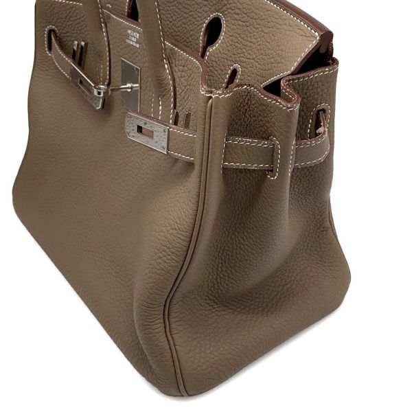 エルメス バーキン30 エトゥープ/シルバー金具 トゴ □Q刻印 HERMES Birkin ハンドバッグ