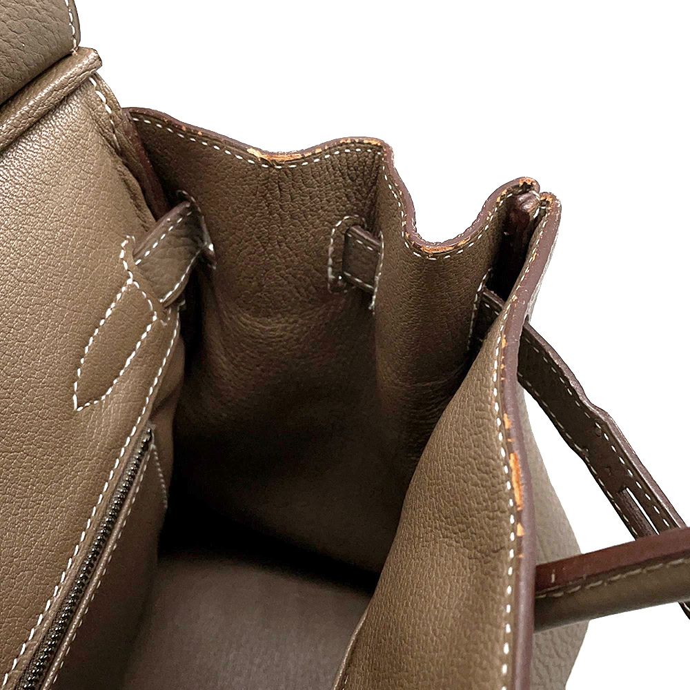 エルメス バーキン30 エトゥープ/シルバー金具 トゴ □Q刻印 HERMES Birkin ハンドバッグ