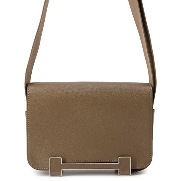 エルメス ショルダーバッグ ゲタ エトゥープ/シルバー金具 シェブルミゾル B刻印