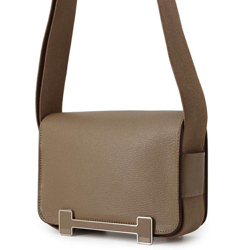 エルメス ショルダーバッグ ゲタ エトゥープ/シルバー金具 シェブルミゾル B刻印