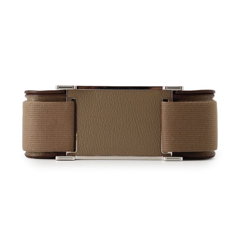 エルメス ショルダーバッグ ゲタ エトゥープ/シルバー金具 シェブルミゾル B刻印