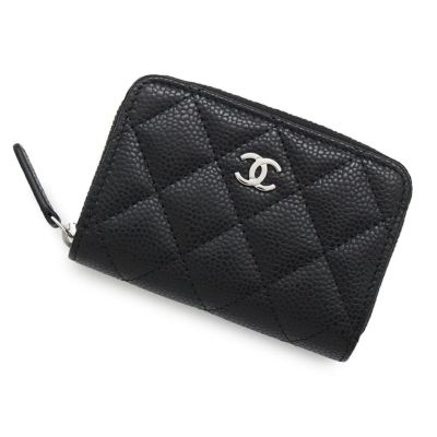 天白】【CHANEL】シャネル コインケース カードケース L字