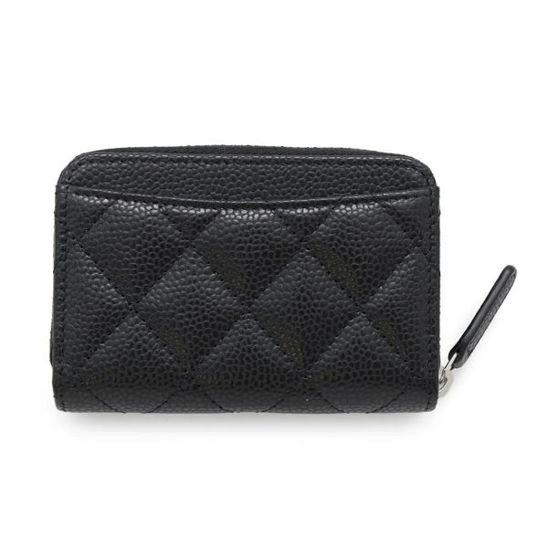 シャネル コインケース クラシック ジップコインパース マトラッセ ココマーク キャビアスキン AP0216 CHANEL 財布 黒