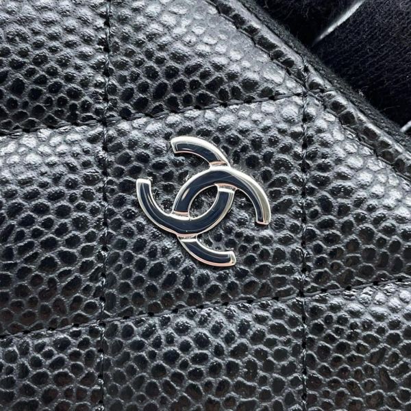 シャネル コインケース クラシック ジップコインパース マトラッセ ココマーク キャビアスキン AP0216 CHANEL 財布 黒