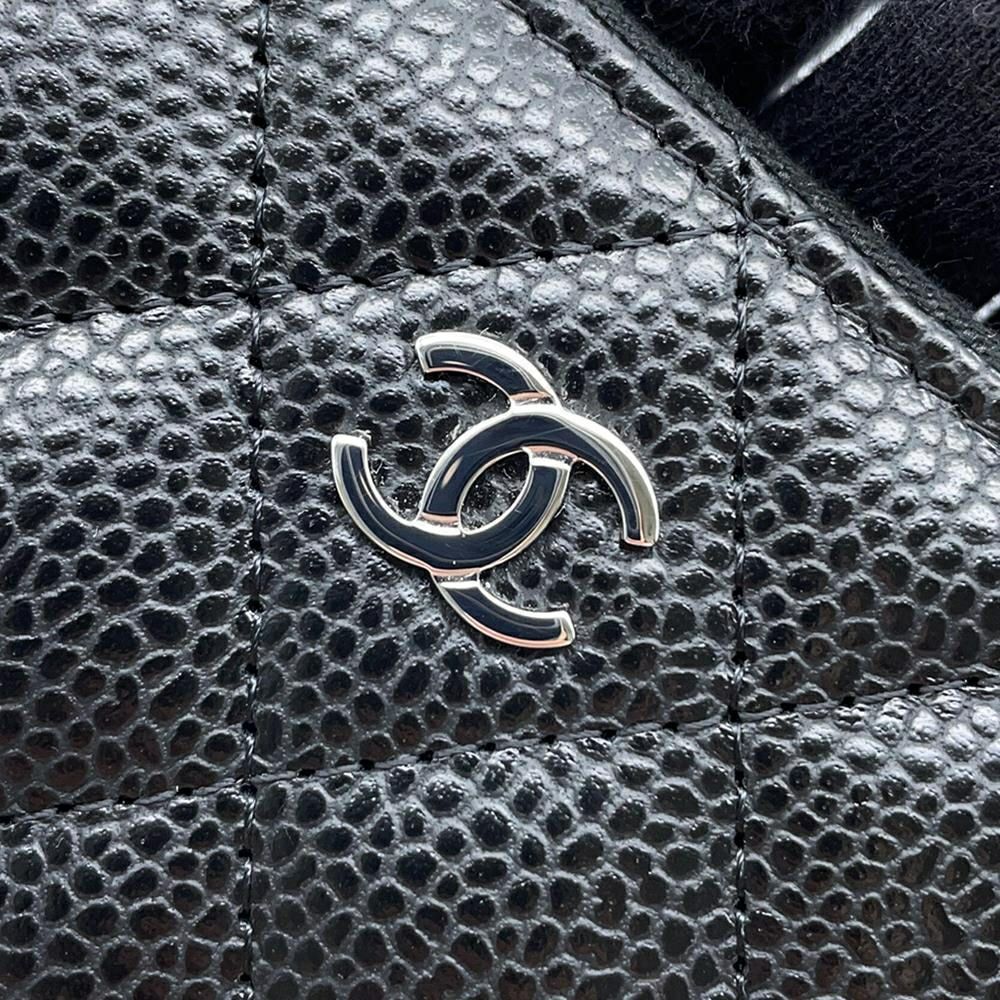 シャネル コインケース クラシック ジップコインパース マトラッセ ココマーク キャビアスキン AP0216 CHANEL 財布 黒