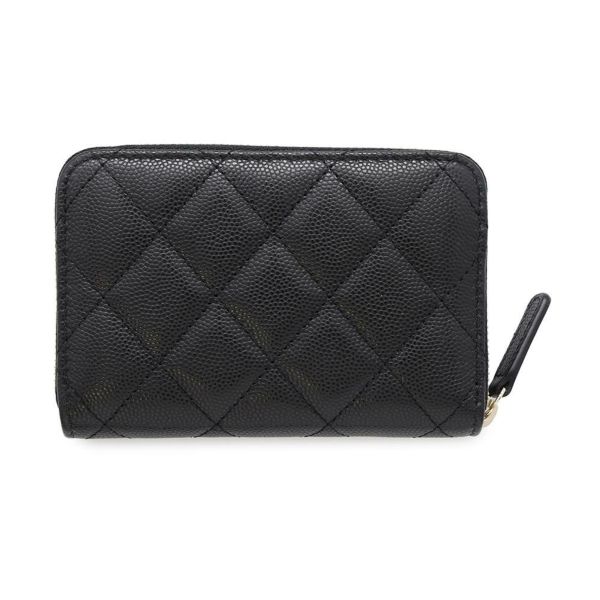 シャネル コインケース ココマーク マトラッセ ジップ コインパース ラインストーン キャビアスキン AP4560 CHANEL 財布 黒